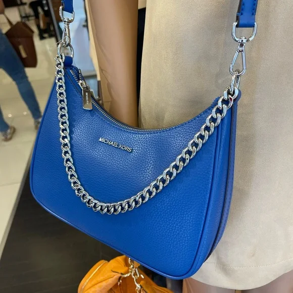 MICHAEL KORS Jet Set Lg Pebbled Convertible Crossbody Shoulder Pouchette XBODY - Picture 6 of 16